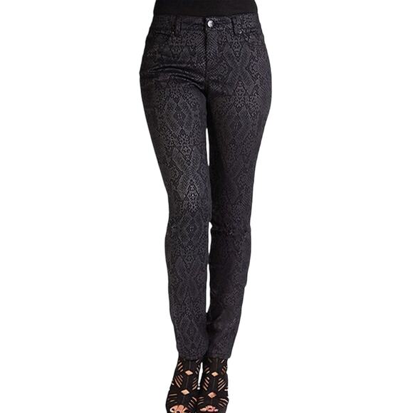 Liverpool Jeans Company | Black Snakeskin Sadie Straight-Leg Pants Size 10 (30) - Picture 1 of 8